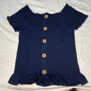 Speechless Kids Girls Medium (7/8) Button Front Short Sleeve